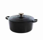 Stoofpot gietijzer zwart mat rond - BK