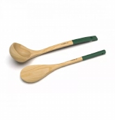 Set de cuillère et louche en bois - vert - Cookut