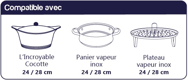 Tajine-deksel en receptenboekje voor Cocotte van 24 of 28 cm